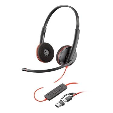 Imagem de Headset Poly Blackwire 3220 Stereo, USB-C, com Adaptador para USB-A, Preto - 8X228AA-Unissex