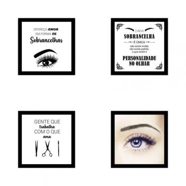 Imagem de Kit 4 Quadros Decorativos Em Mdf Designer De Sobrancelhas 03