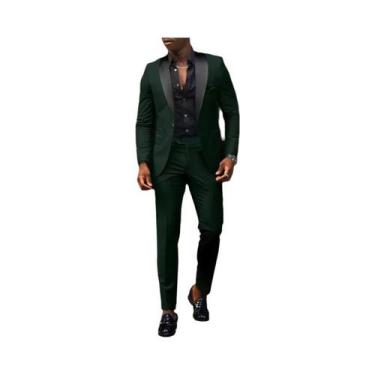 Imagem de Conjunto De Terno Slim Fit Masculino De 2 Peças Com Botão Único Para C