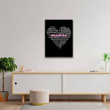 Imagem de Quadro Mamãe Qualidades Coração Preto