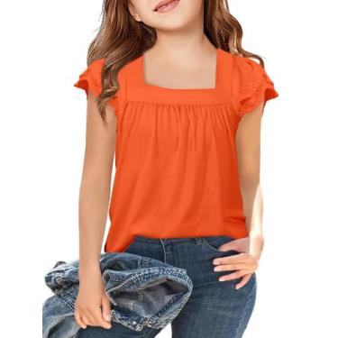 Imagem de Camisa de Halloween para meninas da Tops Arshiner, manga com babados, 