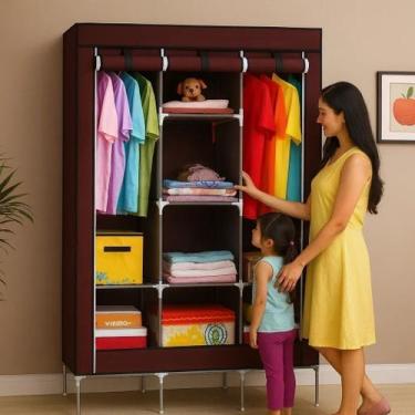 Imagem de Roupeiro Organizador Guarda Roupa Cômoda Compartimentos Camisa Calça S