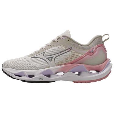 Imagem de Tênis de Corrida Feminino Mizuno Wave Stratos 3, Bege, 34