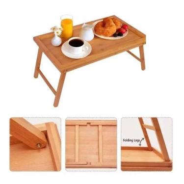 Imagem de Mesa Dobrável em Bambu Refeição Trabalho Estudo Sofá Cama - Yeet