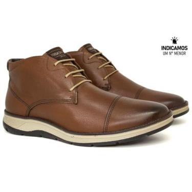 Imagem de Bota Casual Ferracini 24h Fluence Couro Confortável, Marrom havana, 40