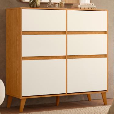 Imagem de Cômoda Sapateira Palumóveis Dora 4 Gavetas e 2 Portas Basculantes