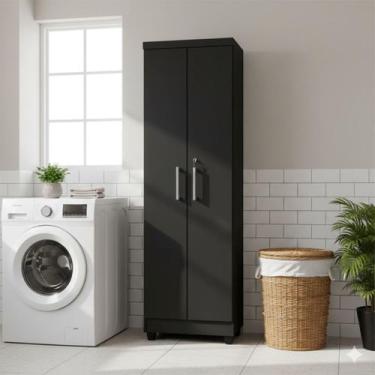 Imagem de Armário Multiuso com Chave Isabela Preto 2 Portas - Rud Rack