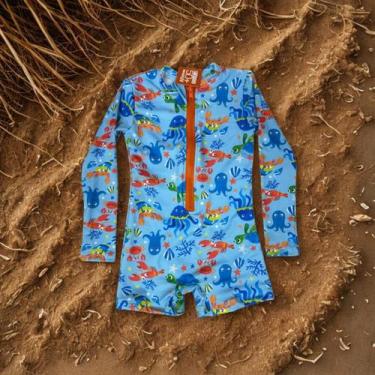 Imagem de Macaquinho Infantil Praia Piscina Bebê Proteção Solar UV50 Moda Verão 