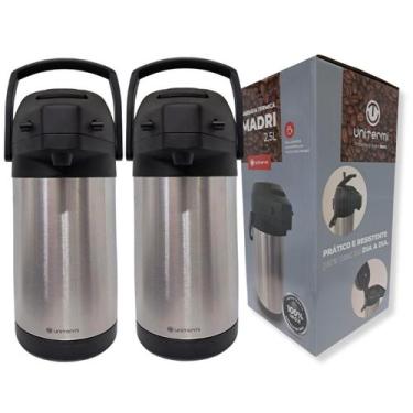 Imagem de Kit 2 Garrafas Térmica de Inox 2,5 Litros Madri Ampola de Inox Base Gi