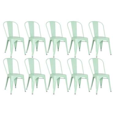 Imagem de Kit 10 Laráz Cadeiras Iron Tolix Design Verde claro - Laraz