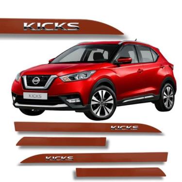 Imagem de Jogo de Friso Porta Nissan Kicks Cromado Alto Relevo Cores Protetor de