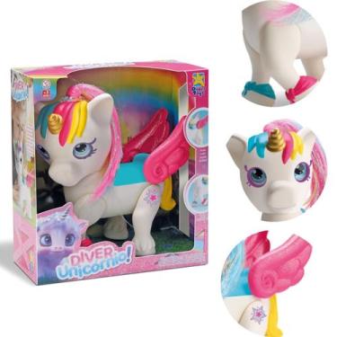 Imagem de Boneca Divertoys Unicórnio Fantasia Colorida Brinquedo