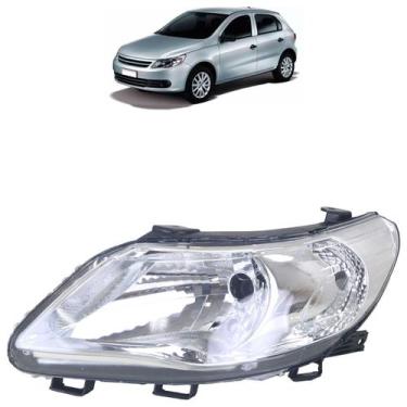 Imagem de Farol Dianteiro Gol Saveiro Voyage G5 2009 2010 2011 2012 Liso Acrílic