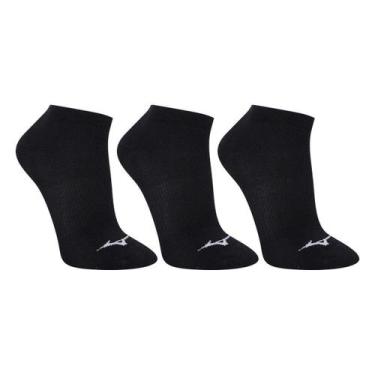 Imagem de Kit Meia Mizuno Prime Unissex 3 Pares, Preto, Branco, 39/44