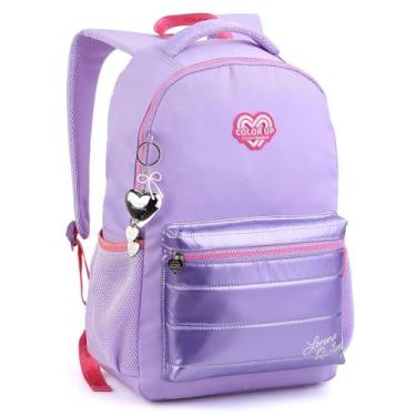 Imagem de Mochila Feminina Metalizada Bolso para Notebook Lorena - Seanite, Lila