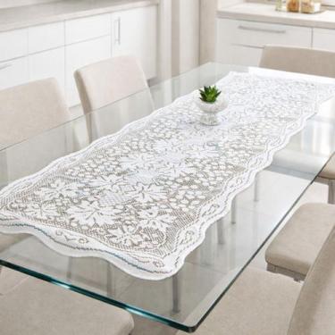 Imagem de Caminho de Mesa Trilho 1,40m Renda Liso Passadeira Cozinha COR:LISO - 