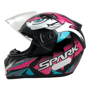 Imagem de Capacete Moto Feminino Ebf New Spark Esportivo C/ Narigueira, Rosa, 56