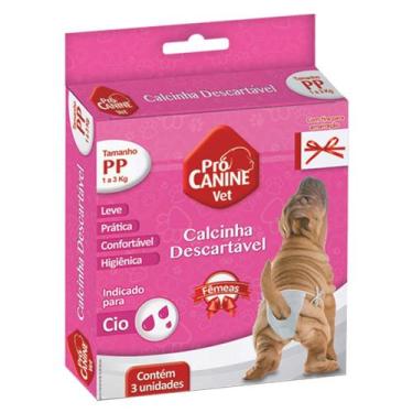 Imagem de Calcinha Descartável PróCanine PP Para Cães com 3 unidades - PRO CANIN