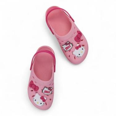 Imagem de Babuche Menina Infantil Hello Kitty Hype Rosa Grendene Kids, rosa/bran