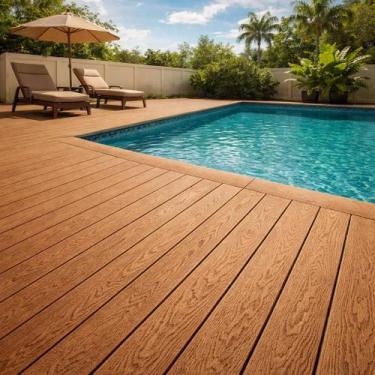 Imagem de Régua Deck Área Externa em WPC Cor Carvalho 290cm x 15cm PEX