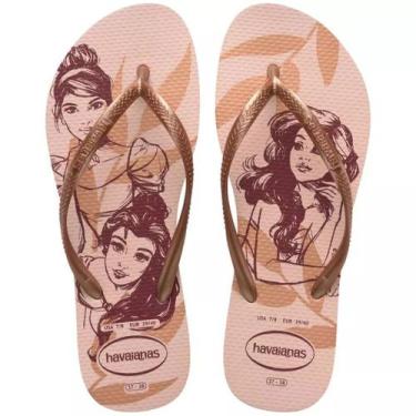 Imagem de Chinelo Havaianas As Legitimas Tira Fina Slim Disney, 33/34, Rosa ball