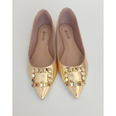 Imagem de Sapatilha Ouro Lame - Aluze, Amarelo, 37