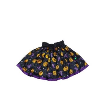 Imagem de Saia Infantil Roupa Halloween Fantasia Bruxa Abobora Menina - Belos e 