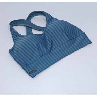 Imagem de Top cropped bojo fixo crisna k2b cirrê 3d poliamida, M=38/40, Azul pet