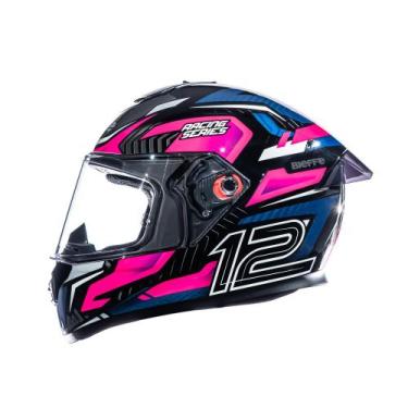 Imagem de Capacete Moto Bieffe B12 Misano Viseira Extra Colorida, Preto com Pink