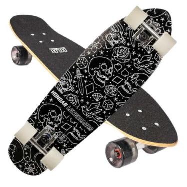 Imagem de Skate Cruiser HONDAR 27x8 FLASHDAY, Preto