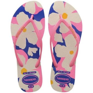 Imagem de Chinelo sandalia havaianas slim visuals, Bege palha, 33/34