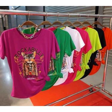 Imagem de T-shirt algodão rockabilly - CLOSETP, Laranja, P