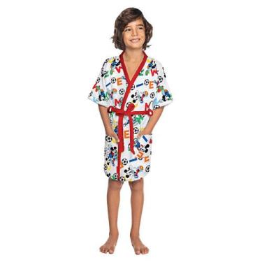 Imagem de Roupao Felpudo Infantil Quimono Estampado Mickey M Lepper