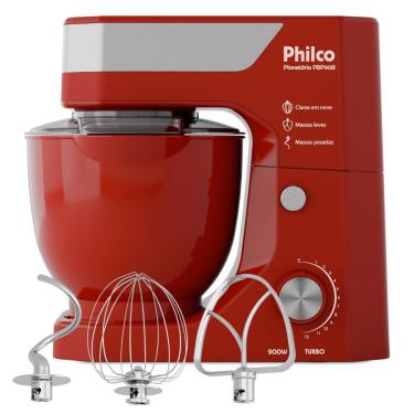 Imagem de Batedeira Planetária Philco PBP90B 5L 900W 12 Velocidades Vermelho Turbo 220V