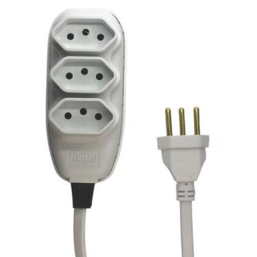 Imagem de Extensão compacta cabo pp chv 3 vias -3m - 10a-250v - ilumi