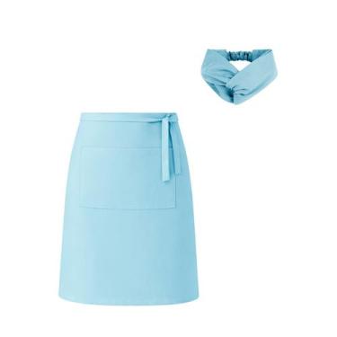 Imagem de Avental Cintura Azul Claro Faixa de Cabelo Confeitaria Padaria - casa 