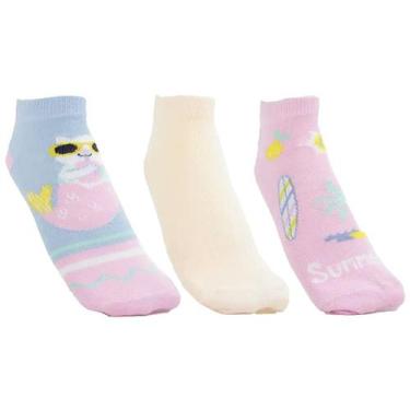 Imagem de Kit 3 Pares Meia Soquete Infantil Bebê Menino Menina N.23 ao 26 Cia da