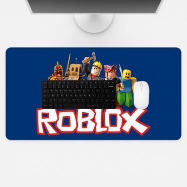 Imagem de Tapete Gamer Infantil Amigos de Blocos Azul Mouse Pad para Teclado Com