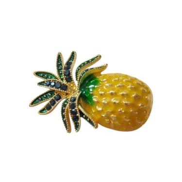 Imagem de Broche Frutas Coloridas Esmaltadas Dourado - - Pistache Acessórios, Do
