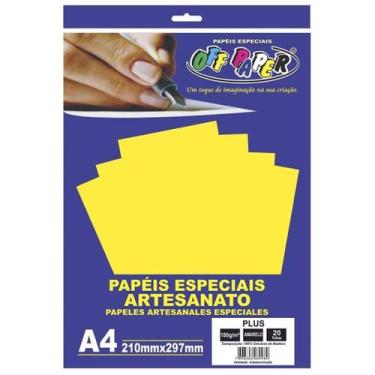 Imagem de Papel Plus Amarelo Lumi 180g A4 20 Fls - Off Paper
