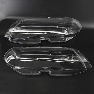 Imagem de 1 Par De Tampa Da Lente Do Farol Esquerdo E Direito Para X5 E53,Substituição Da Tampa De Plástico Da Lente Do Farol De Vidro Do Farol Para X5 E53 Direita + Esquerda 2004-2006