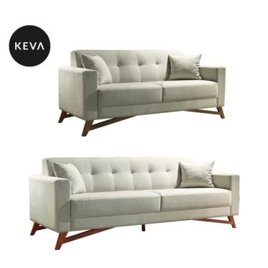 Imagem de Conjunto de Sofá 2 e 3 Lugares Kivik Oslo Algodão Cru