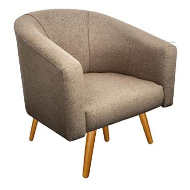 Imagem de Poltrona Luiza Linho Tabaco Pés Palito - Amarena Móveis