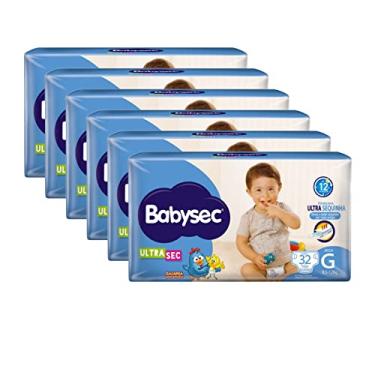 Imagem de Kit 6 Pacotes Fralda Descartável Babysec Ultrasec Mega G