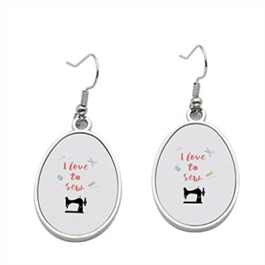 Imagem de Brinco I Love to Sew - Brincos pendentes para meninas - Presente de festa de aniversário dos namorados
