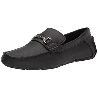 Imagem de Calvin Klein Mocassim masculino sem cadarço Magnus, Black Weave Emboss 001, 43