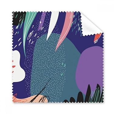 Imagem de Pano de limpeza azul abstrato plantas arte padrão pano de limpeza para tela de telefone 5 peças