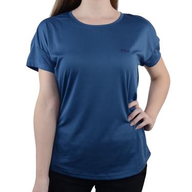 Imagem de Camiseta Feminina Fila mc Basic Sports Azul TR180709