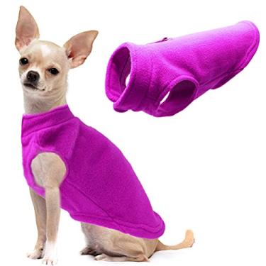Imagem de Colete de lã para cães, suéter macio de inverno com coleira de anel em D, casaco com capuz para cães pequenos, médios, grandes, roxo, médio