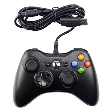 Imagem de Controle Com Fio Xbox 360 E Pc Slim Fat Joystick 2 Em 1